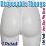 Disposable Single Use Thong Panty - WHITE / 100 Pack - Individually Wrapped Thong Panty by Dukal