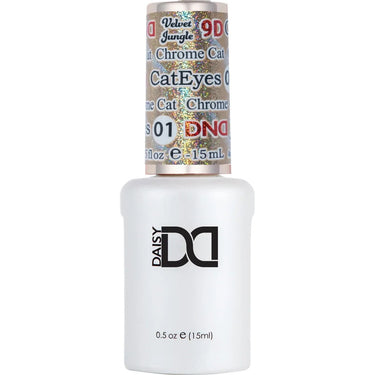 DND 9D Velvet Jungle Cat Eye Gel #01 - Chrome Cat / 0.5 oz.