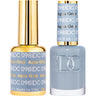 DND DC Duo Gel - #098 Aqua Gray / Soak-Off Gel Polish 0.5 oz. + Nail Lacquer 0.5 oz.