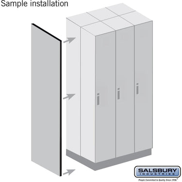 Double End Side Panel - for 21 Inch Deep Premier Wood Locker - without Sloping Hood by Salsbury – Arctic White by Salsbury (view 2)