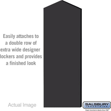 Double End Side Panel - for 24 Inch Deep Designer Wood Locker - with Sloping Hood by Salsbury – Black by Salsbury (view 2)