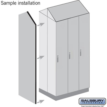 Double End Side Panel - for 24 Inch Deep Premier Wood Locker - with Sloping Hood by Salsbury – Arctic White by Salsbury (view 2)