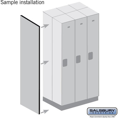 Double End Side Panel - for 5 Feet High - 18 Inch Deep Designer Wood Locker - without Sloping Hood by Salsbury – Black by Salsbury (view 2)
