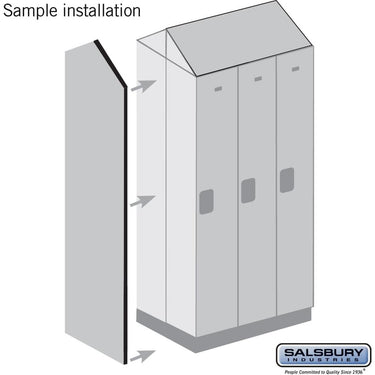 Double End Side Panel - for 5 Feet High - 21 Inch Deep Designer Wood Locker - with Sloping Hood by Salsbury – Black by Salsbury (view 2)