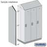Double End Side Panel - for 6 Feet High - 18 Inch Deep Designer Wood Locker - with Sloping Hood by Salsbury – Black by Salsbury