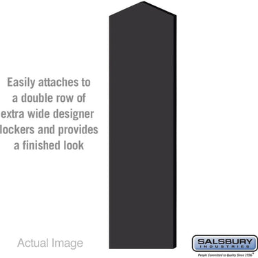 Double End Side Panel - for 6 Feet High - 18 Inch Deep Designer Wood Locker - with Sloping Hood by Salsbury – Black by Salsbury (view 2)