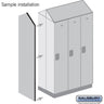 Double End Side Panel - for 6 Feet High - 21 Inch Deep Designer Wood Locker - with Sloping Hood by Salsbury – Black by Salsbury
