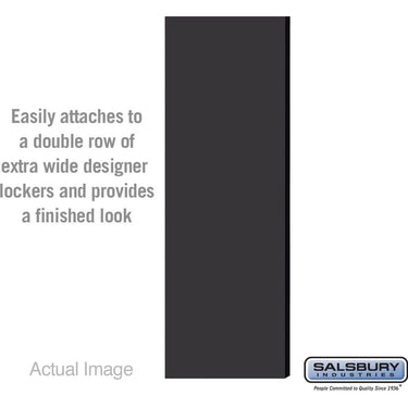 Double End Side Panel - for 6 Feet High - 21 Inch Deep Designer Wood Locker - without Sloping Hood by Salsbury – Black by Salsbury (view 2)