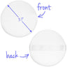 Double Sided Satin Puff with Ribbon - White - Makeup Powder Pads Perfect for Finishing Makeovers / Case of 75 Individually Wrapped Puffs
