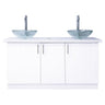 Double Sink with Cabinet / White Quartz Countertop by Whale Spa