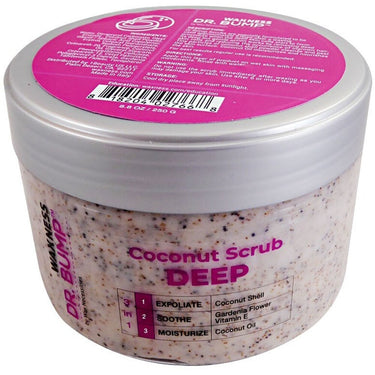 Dr. Bump Coconut Shell Deep Scrub 3-in-1 / Coconut Shell + Gardenia + Vitamin E + Coconut Oil / AFTER WAX CARE / Case of (12 Units) - 8.8 oz. - 250 grams Each