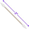 Dual-Ended Point Tip Cotton Swab with Wood Handle - Tightly Wound Cotton - 3" Long / Case of 3,000 Swabs