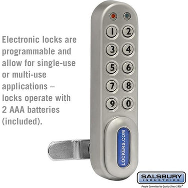 Electronic Lock - for Designer Wood Locker Door by Salsbury – Silver by Salsbury