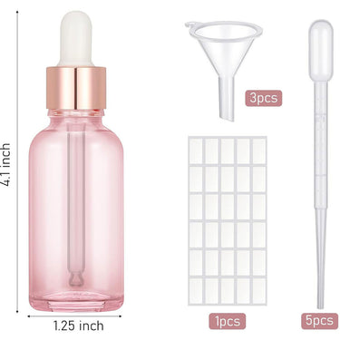 Elegant Pink 1 oz. Glass Dropper Bottles for Spa & Salon / Case of 100