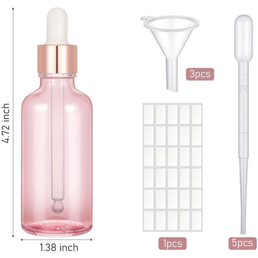 Elegant Pink 2 oz. Glass Dropper Bottles for Spa & Salon / Case of 50