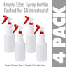 Empty 32 oz. Bottle with Trigger Sprayer / 4 Pack