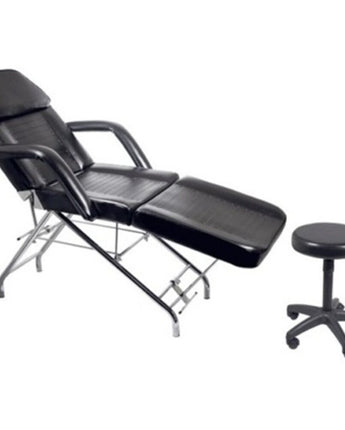 Encore Black Facial Beauty Chair with Face Rest, Towel Bar & Stool (FBC-A1BK)