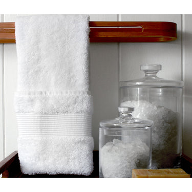 Essence Collection Luxurious Hand Towel / 16" X 30" / White / 1 Dozen by The Turkish Towel Company