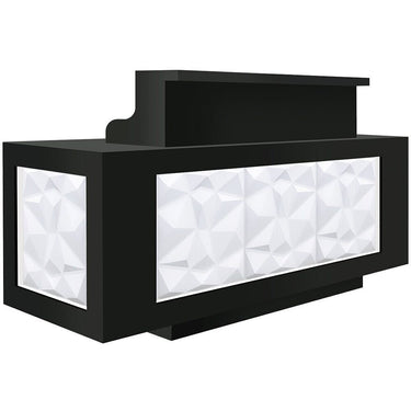 Facet Reception Desk / 78" Wide / Available in All Black, Black & White, or All White by Whale Spa