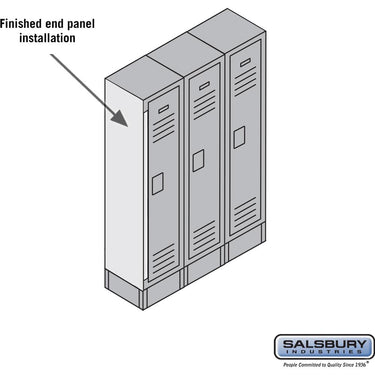 Finished End Panel - for 5 Feet High 12 Inch Deep Metal Locker by Salsbury – Blue by Salsbury (view 2)