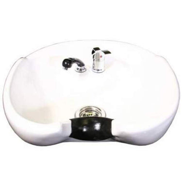 Fiore Shampoo Chair Station - Black/Black/White by Deco Salon Furniture