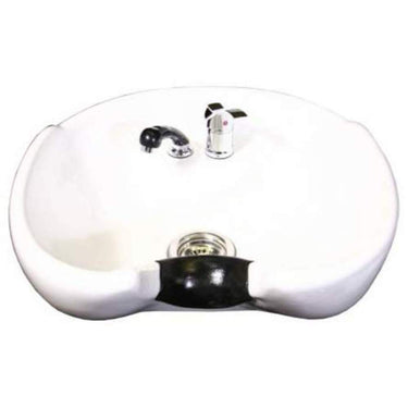 Fiore Shampoo Chair Station - Black/White/White by Deco Salon Furniture