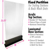Fixed Partition (No Wheels) for Styling Stations & Back Wash with Clear or Frosted Acrylic + Choice of Laminates for Base / 36" Wide X 72.75" High (6.1 Feet High)
