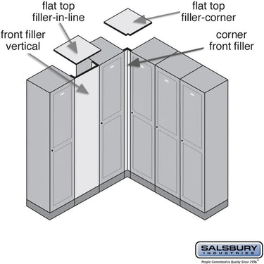 Flat Top Filler - In-Line - 15-inch Wide - 21 Inch Deep Solid Oak Executive Wood Locker by Salsbury – Dark by Salsbury (view 2)
