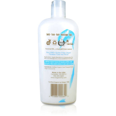 Fragrance Free Certified Organic Coconut Oil for Body & Hair / 12 oz. / Case of 8 Bottles by Organic Fiji by Organic Fiji