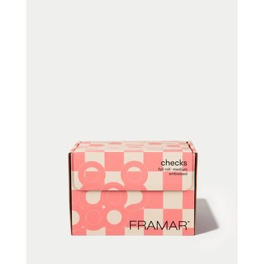 Framar Checkered Beige Pink Embossed Roll - 320 Feet