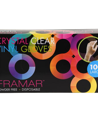 Framar Crystal Clear Vinyl Gloves - LARGE / 100 per Box