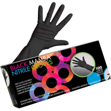 Framar Midnight Mitts - Black Nitrile Gloves - LARGE / 100 per Box