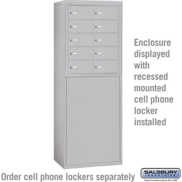 Free-Standing Enclosure for #19158-16 and #19158-20 - Recessed Mounted Cell Phone Lockers - Aluminum by Salsbury – Aluminum by Salsbury (view 2)