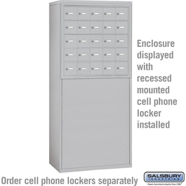 Free-Standing Enclosure for #19158-25 - Recessed Mounted Cell Phone Lockers - Aluminum by Salsbury – Aluminum by Salsbury (view 2)