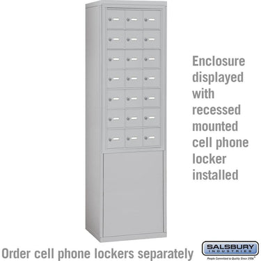 Free-Standing Enclosure for #19178-21 - Recessed Mounted Cell Phone Lockers - Aluminum by Salsbury – Aluminum by Salsbury (view 2)