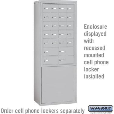 Free-Standing Enclosure for #19178-24 and #19178-28 - Recessed Mounted Cell Phone Lockers - Aluminum by Salsbury – Aluminum by Salsbury (view 2)