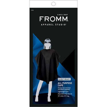 Fromm Apparel Studio All Purpose Cape - Snap Closure - Black / 54"L x 36"W