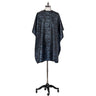 Fromm Apparel Studio Black Tie Dye Hairstyling Cape with Adjustable Snap Closure / 45"W x 60"L