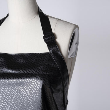 Fromm Apparel Studio Premium Waterproof Stylist Apron - Black with Embossed Print / Longer Knee-Length Coverage