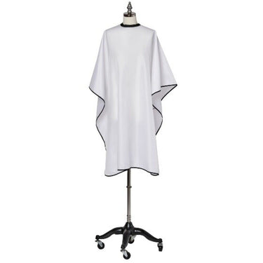 Fromm Apparel Studio White Tie Dye Hairstyling Cape with Adjustable Snap Closure / 45"W x 60"L