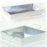 Galvanized Rectangular Trays with Side Handles - 9" x 9" x 2"