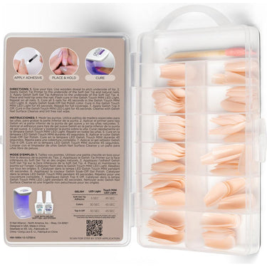 Gelish Soft Gel Tips - Light Nude - Medium Coffin / 120 Count