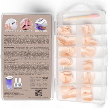 Gelish Soft Gel Tips - Light Nude - Short Round / 120 Count