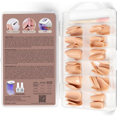 Gelish Soft Gel Tips - Nude - Medium Coffin / 120 Count