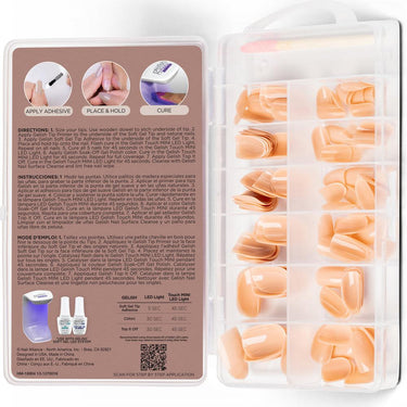 Gelish Soft Gel Tips - Nude - Short Round / 120 Count