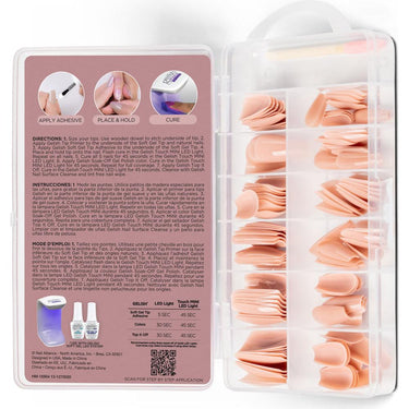 Gelish Soft Gel Tips - Pink Nude - Medium Coffin / 120 Count