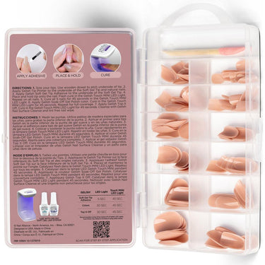 Gelish Soft Gel Tips - Pink Nude - Short Round / 120 Count