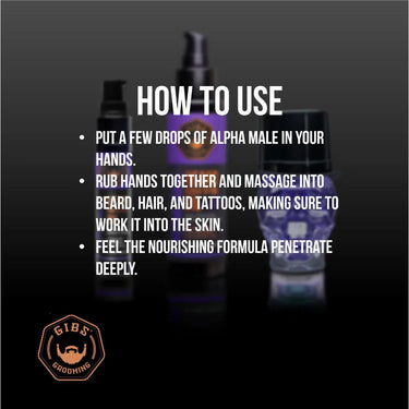 Gibs Alpha Male Beard Hair & Tattoo Oil / 4 oz.