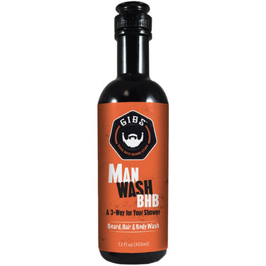GIBS Man Wash BHB - Beard, Hair &amp; Body / 12 oz. - 355 mL.