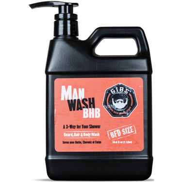 GIBS Man Wash BHB - Beard, Hair &amp; Body / 33.8 oz. - 1 Liter